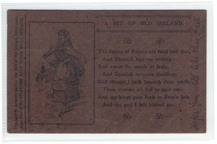 Callender Paper Company peat postcard